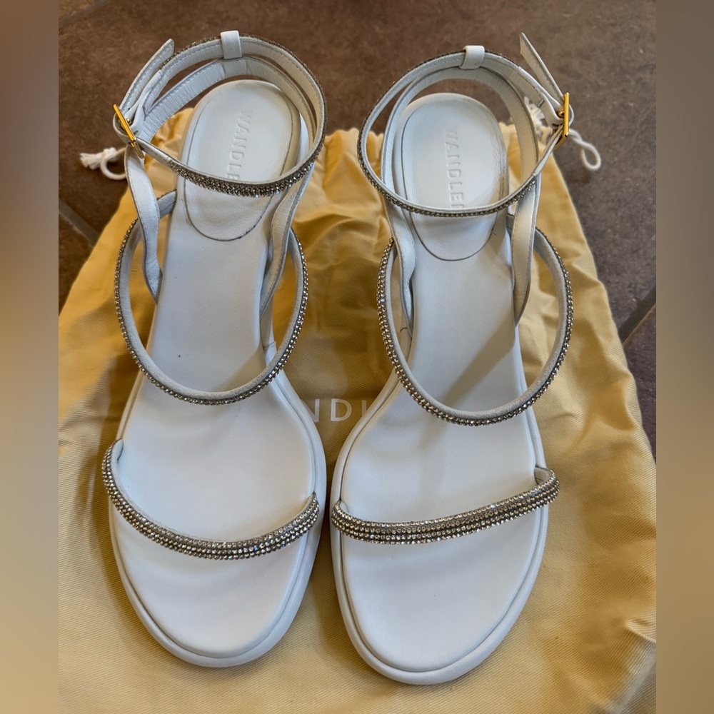 Brand NEW Wandler white heel sandal with crystals - Picture 4 of 4